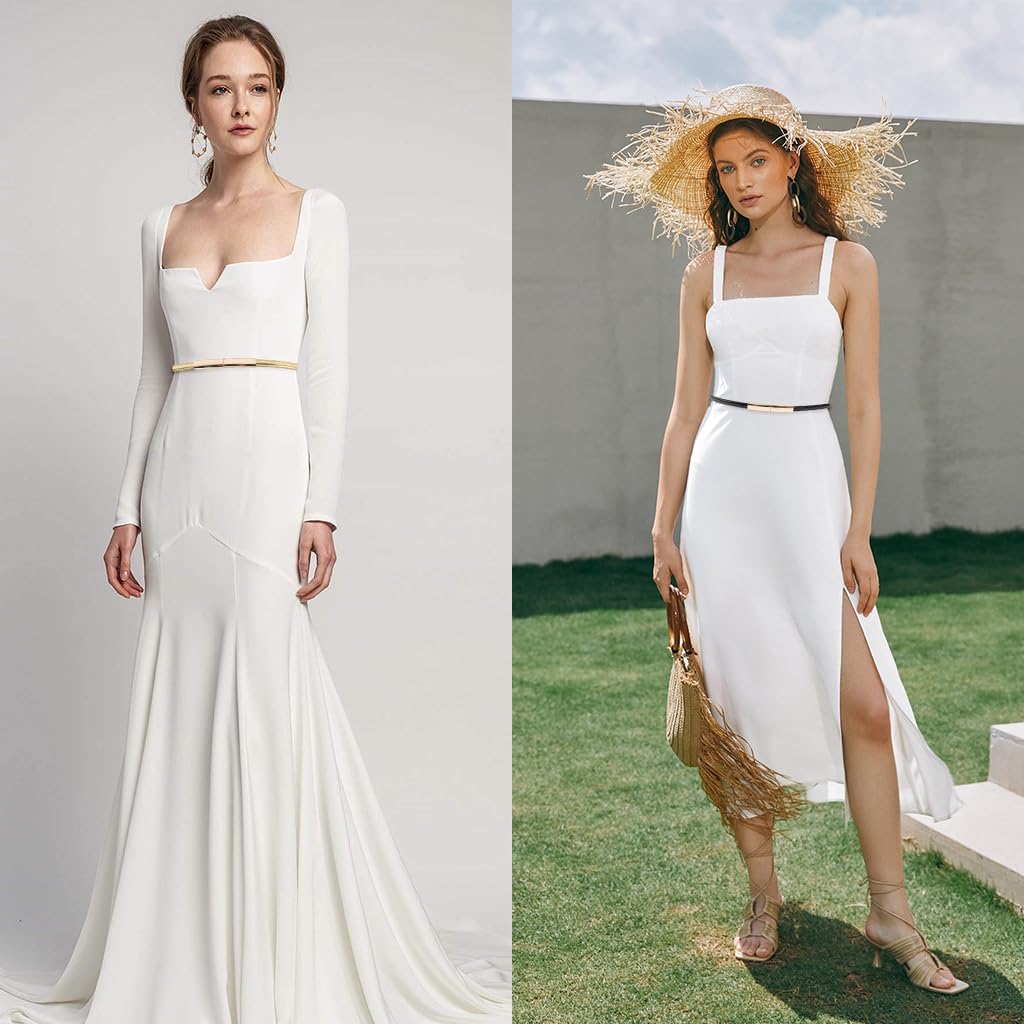 PALAY 2 Pack Skinny Waist Belt for Women, Slim Elastic Metal Cinch Belts for Women Dresses, Stretchy Leaf Design Sparkling Waistband Belt for Dress, Jumpsuit and Blouses (Gold+Silver) PALAY 2 Pack Skinny Waist Belt for Women, Slim Elastic Metal Cinch Belts for Women Dresses, Stretchy Leaf Design Sparkling Waistband Belt for Dress, Jumpsuit and Blouses (Gold+Silver)